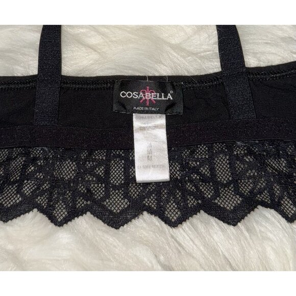 Vintage Cosabella Triangle Bralette Bra Lace Unpadded WF Womens M Medium Black - Picture 5 of 5